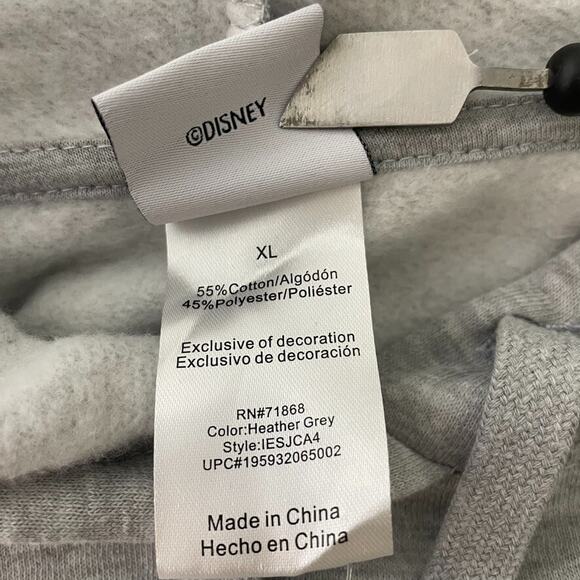 Disney Minnie Mouse Hoodie XL Gray Floral Bow Pullover Sweatshirt NEW Cute - Picture 3 of 6